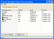 Instant Messengers Password Recovery Master screenshot